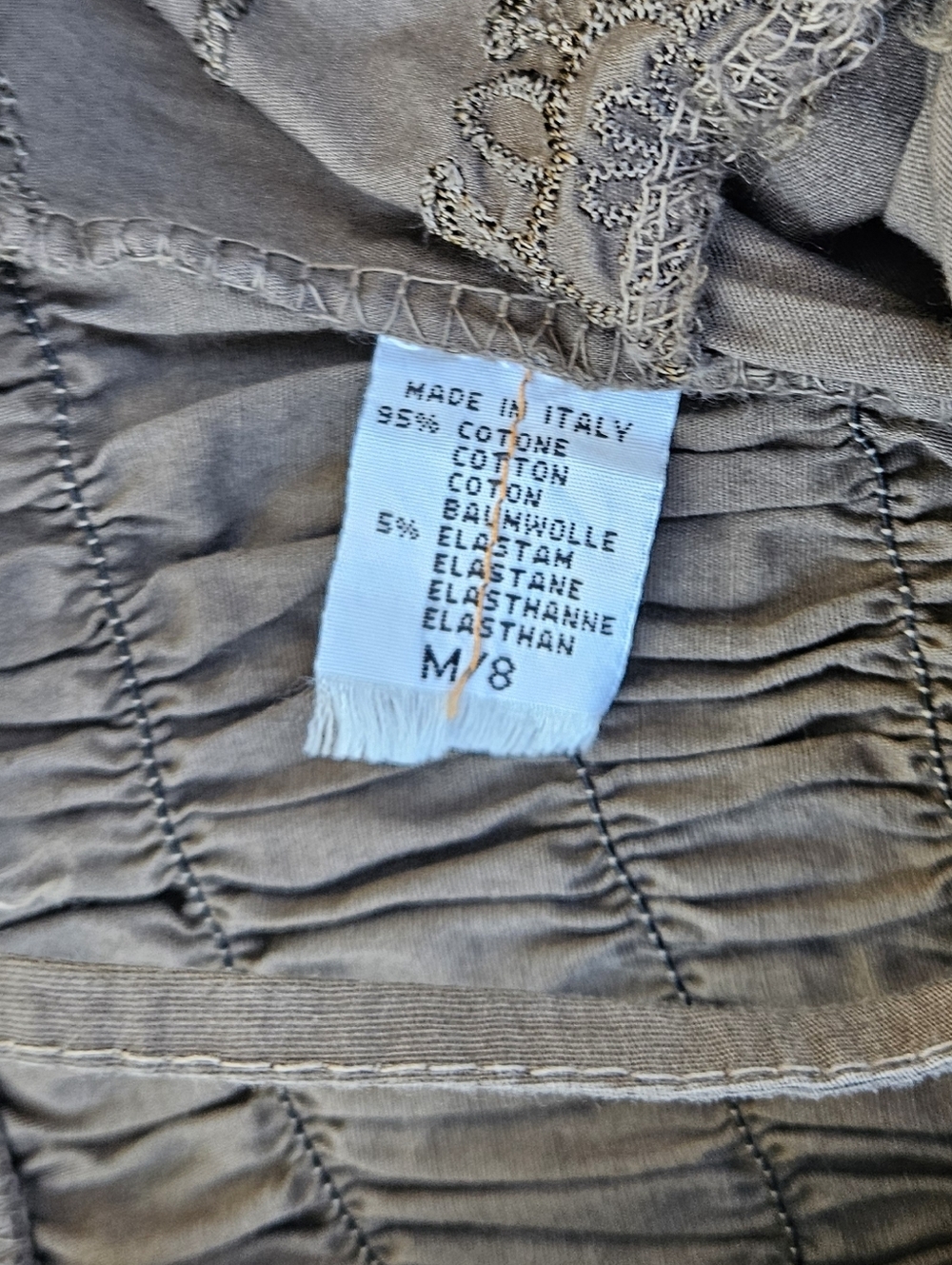 SUPER CUTE LACE DETAIL DRESS MADE IN ITALY SM/MED BEIGE LIKE NEW COTTON - Picture 7 of 7